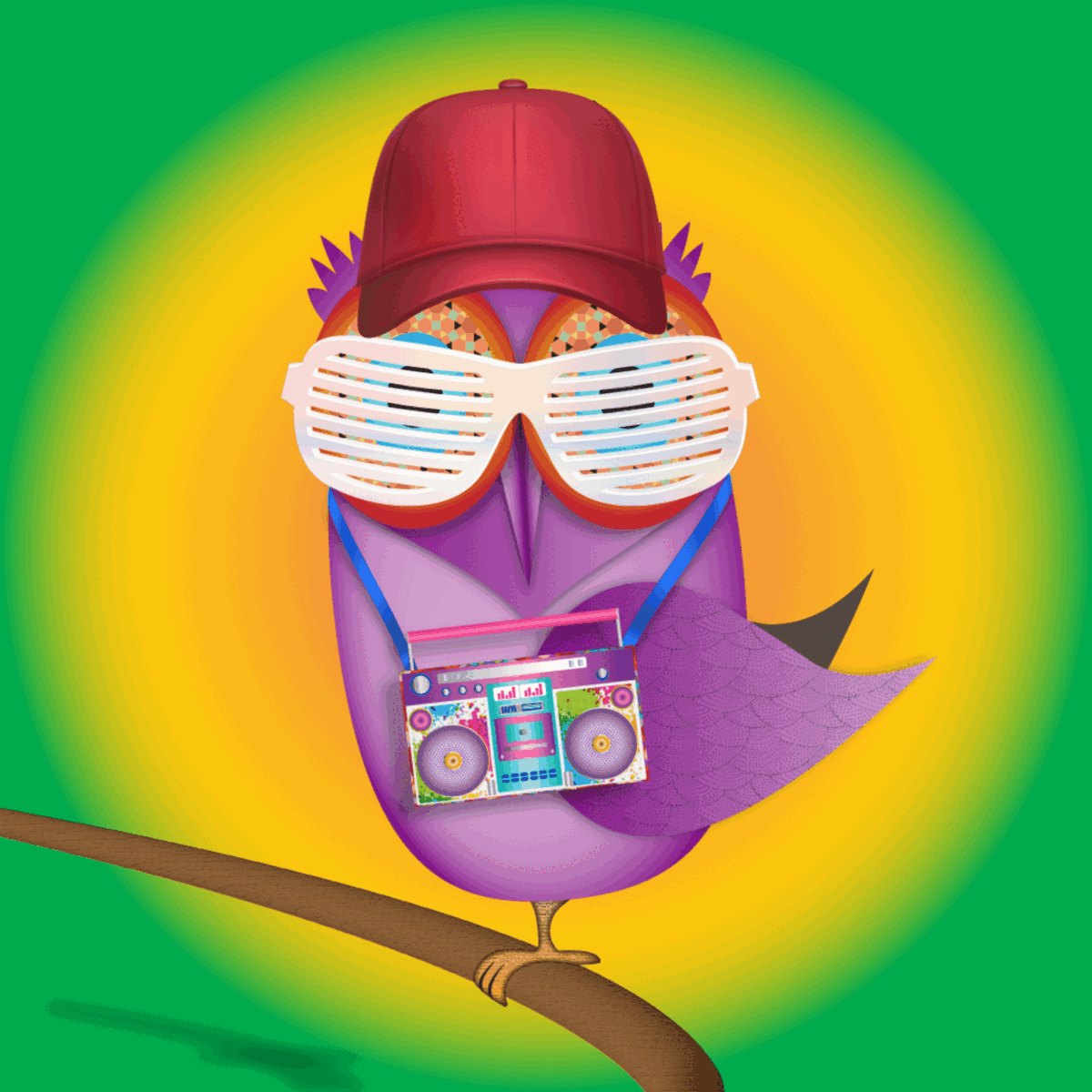 Groovy Owl Society Environment Friendly NFT image